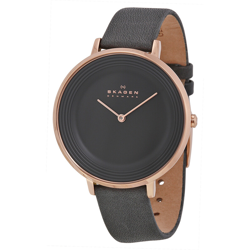 Skagen Ditte Grey Dial Grey Leather Ladies Watch SKW2216  display picture 1