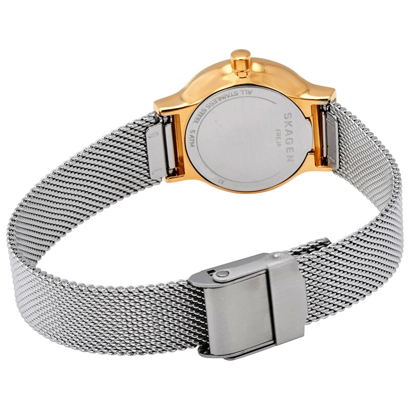 Skagen Freja White Dial Stainless Steel Mesh Ladies Watch  display picture 3