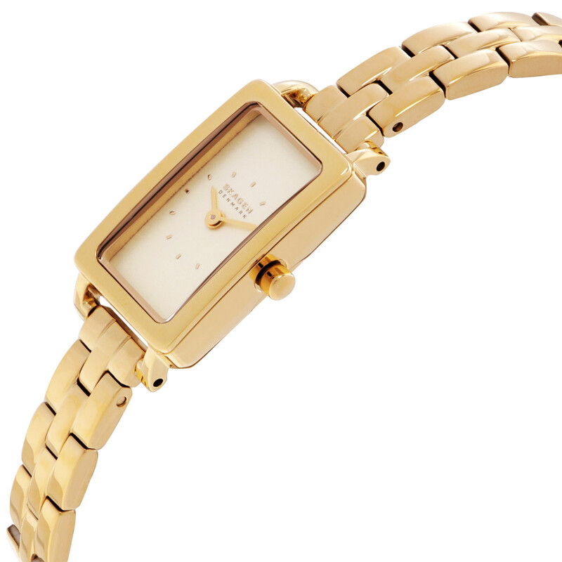 Skagen Hagen Micro Quartz Gold Dial Ladies Watch SKW3154