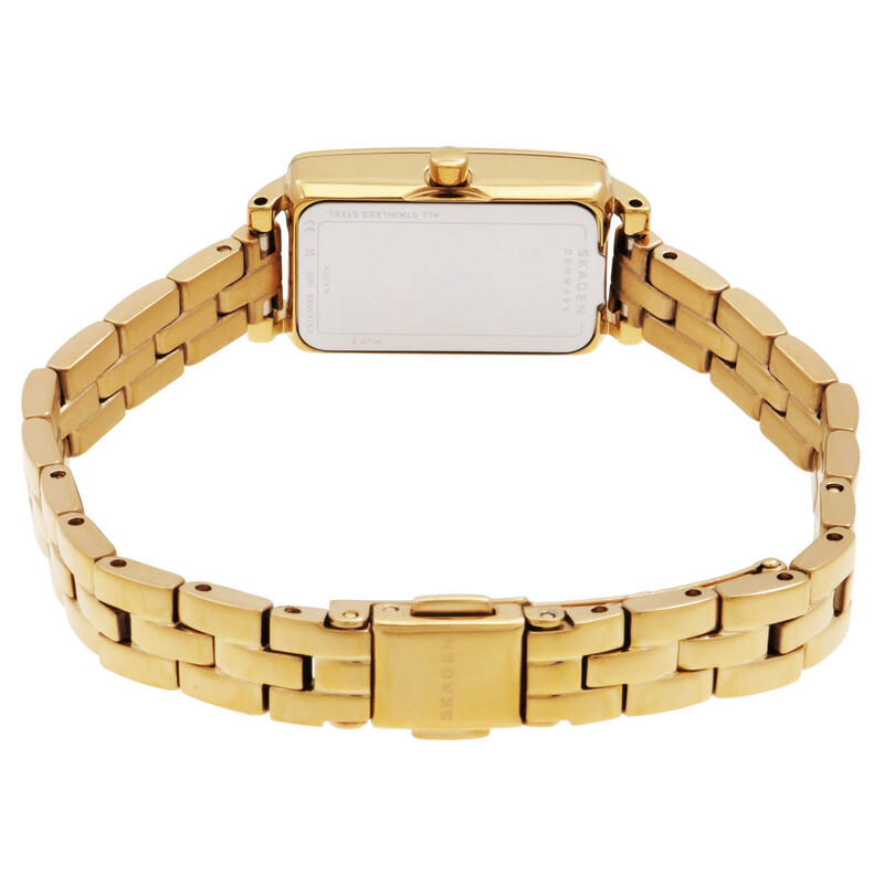 Skagen Hagen Micro Quartz Gold Dial Ladies Watch SKW3154
