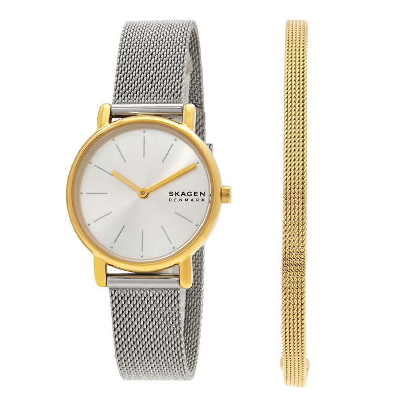 Skagen Signatur Lille Quartz White Dial Ladies Watch and Bracelet