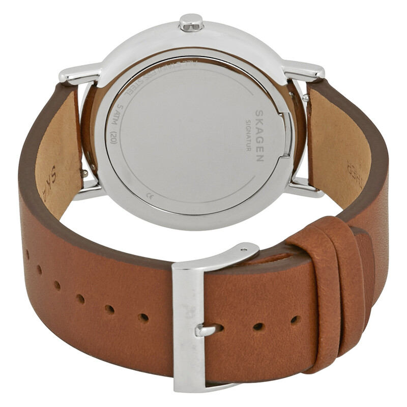 Skagen Signature Blue Dial Brown Leather Men's Watch SKW6355