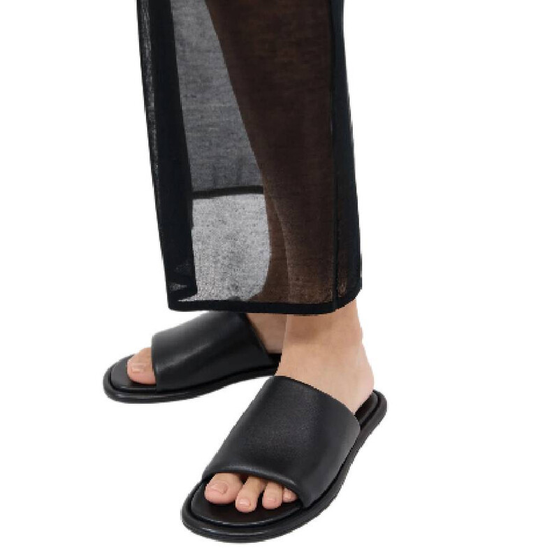 St Agni Everyday Padded Leather Slides, Brand Size 37 S24-131BLK