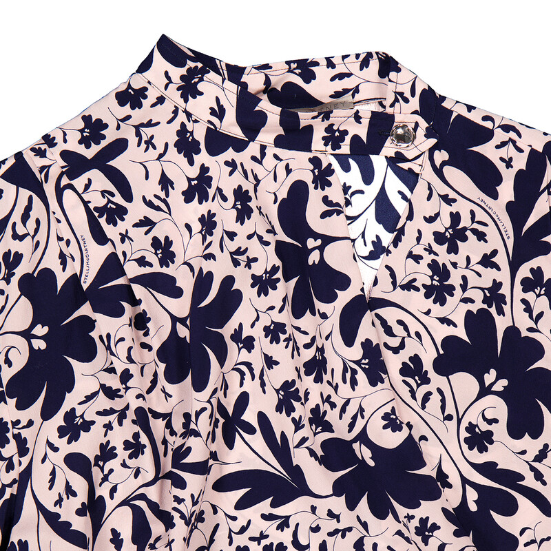 Stella McCartney Blue Silk Foral Print Blouse, Brand Size 38 (US Size 4 ...