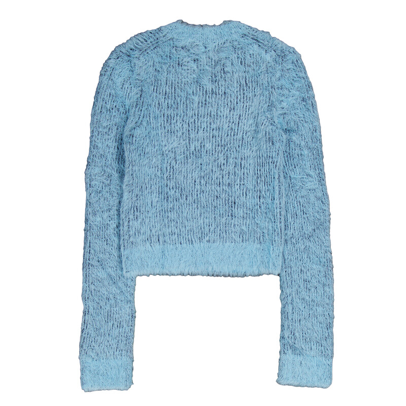 Stella McCartney Ladies Blue Brushed-Effect Ribbed-Knit Jumper