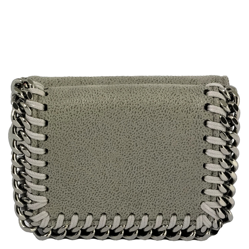 Stella McCartney Light Grey Ladies Falabella Small Flap Wallet