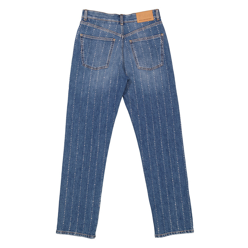 Stella McCartney Rhinestone-Embellished Straight Leg Denim Jeans