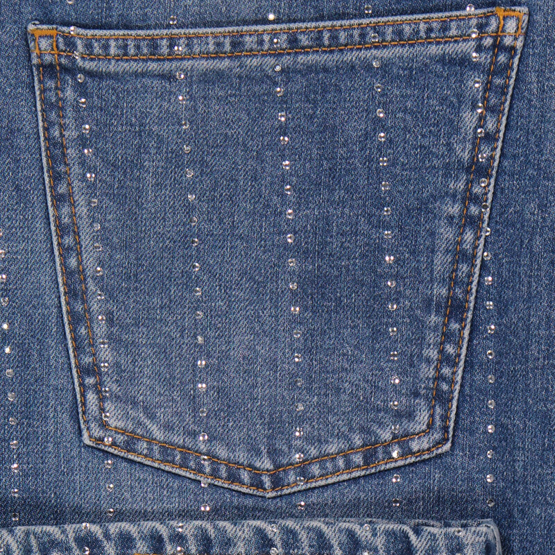 Stella McCartney Rhinestone-Embellished Straight Leg Denim Jeans