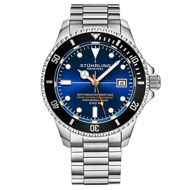 Stuhrling Original Aquadiver Automatic Blue Dial Men's Watch