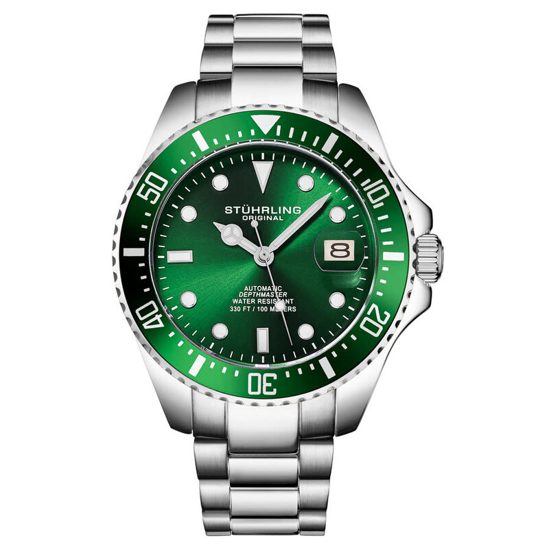 【999純銀1oz・39mm】鑑定書付 フランクリンミント 東京湾アクアライン Stuhrling Original Aquadiver Automatic Green Dial Men's Watch