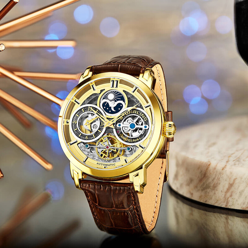 NWT Stuhrling Original Legacy Automatic Men\'s Watch Stuhrling Original Legacy Automatic Gold Dial Men main image 4