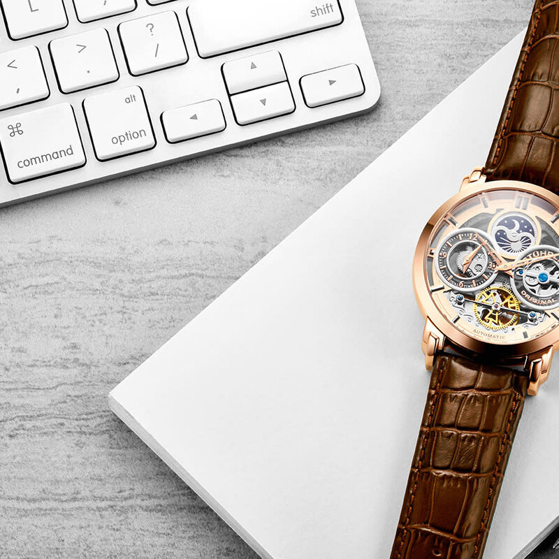 Stuhrling Original Legacy Automatic Rose Gold Dial Men display picture 1