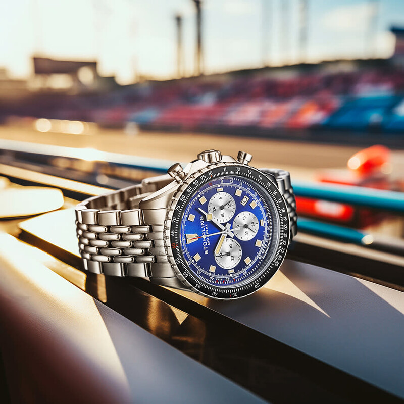 Stuhrling Original Monaco Chronograph Quartz Blue Dial Men's Watch