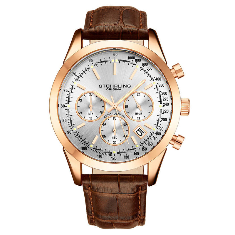 NWT Stuhrling Original Monaco Chronograph Quartz Silver Dial Men\'s Watch Stuhrling Men main image 2