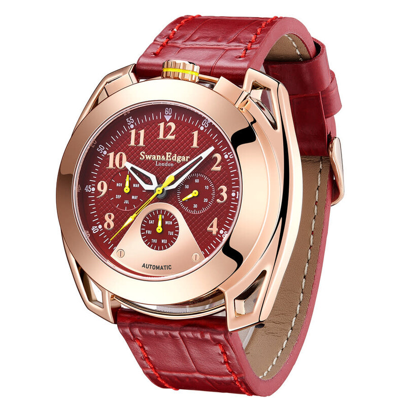 Swan & Edgar Crusader Automatic Red Dial Men's Watch SE1551