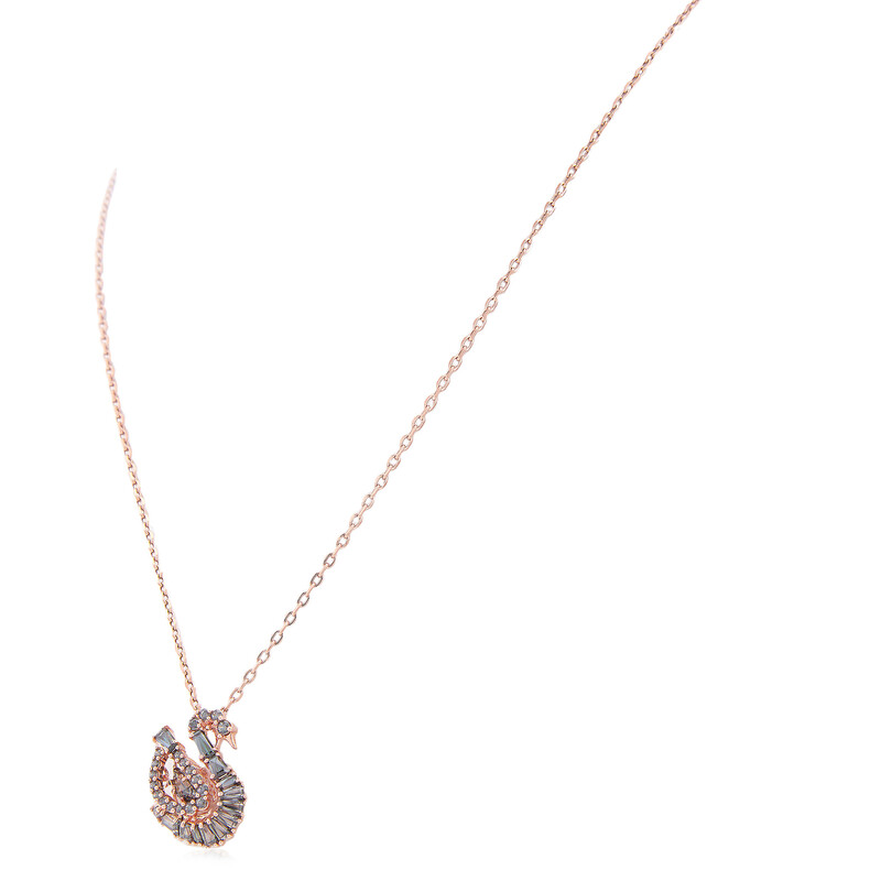 Swarovski 18K Rose-Gold Plated Swan Pendant Necklace 5764882