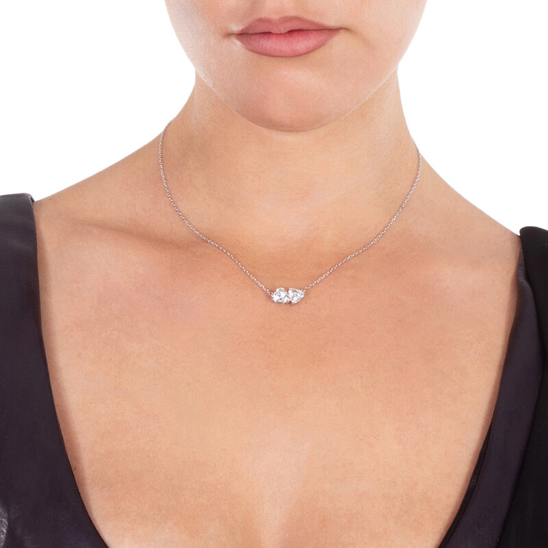 Swarovski Attract Soul Rhodium Plated Heart Necklace 5517117 