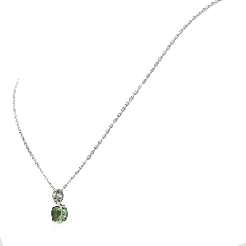 Swarovski Birthstone Pendant August Pendant Rhodium Shiny Green 