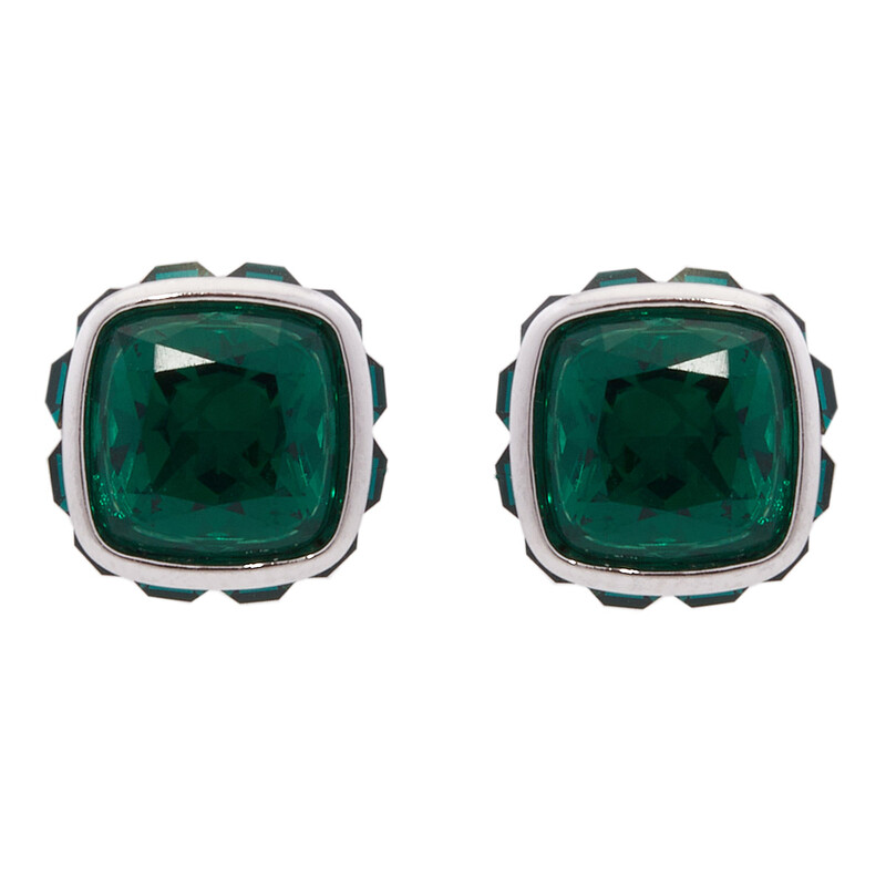 Swarovski Birthstone Pierced Earrings Studs May Rhodium Shiny 