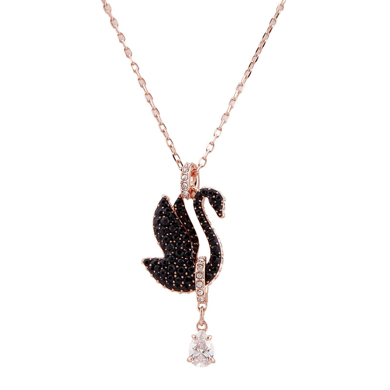 Swarovski Black Swan Pendant Necklace 5678045 9009656780459