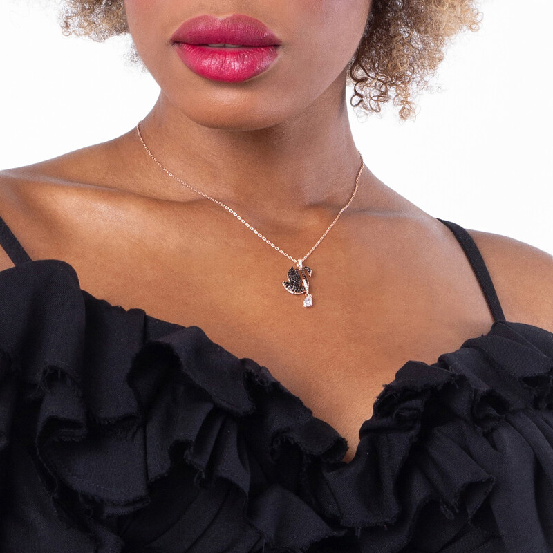 Swarovski Black Swan Pendant Necklace 5678045 9009656780459