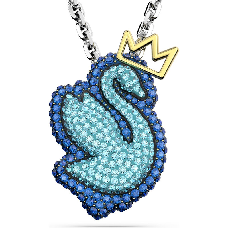 Swarovski Blue Swan Pendant Long Necklace 5649194 9009656491942