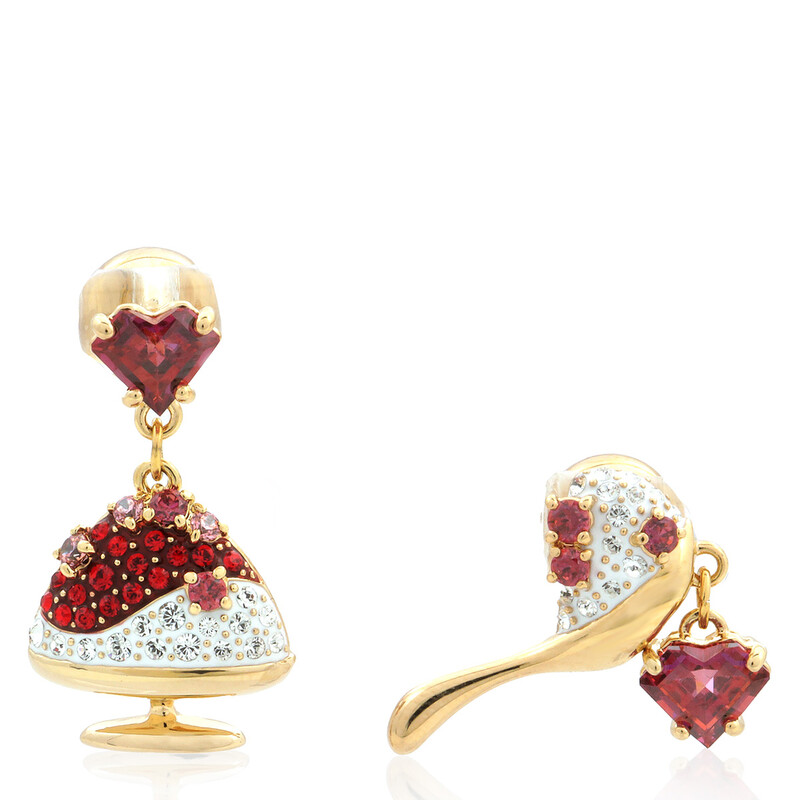 Swarovski Cariti Asymmetrical Red Bean Ice Drop Earrings 5634707