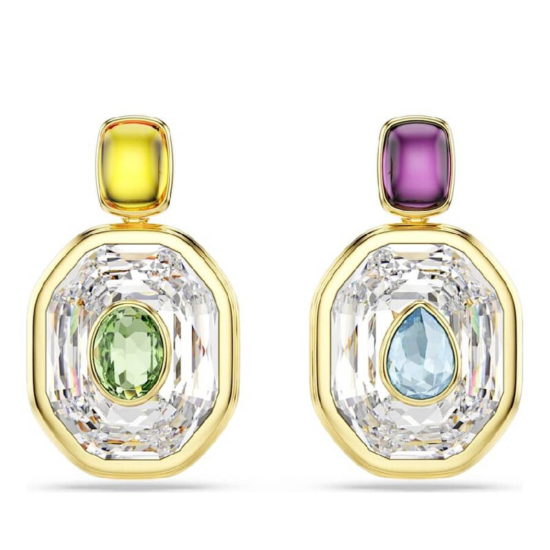 Swarovski Chroma Multicolored Gold-Pated Drop Earrings 5705582