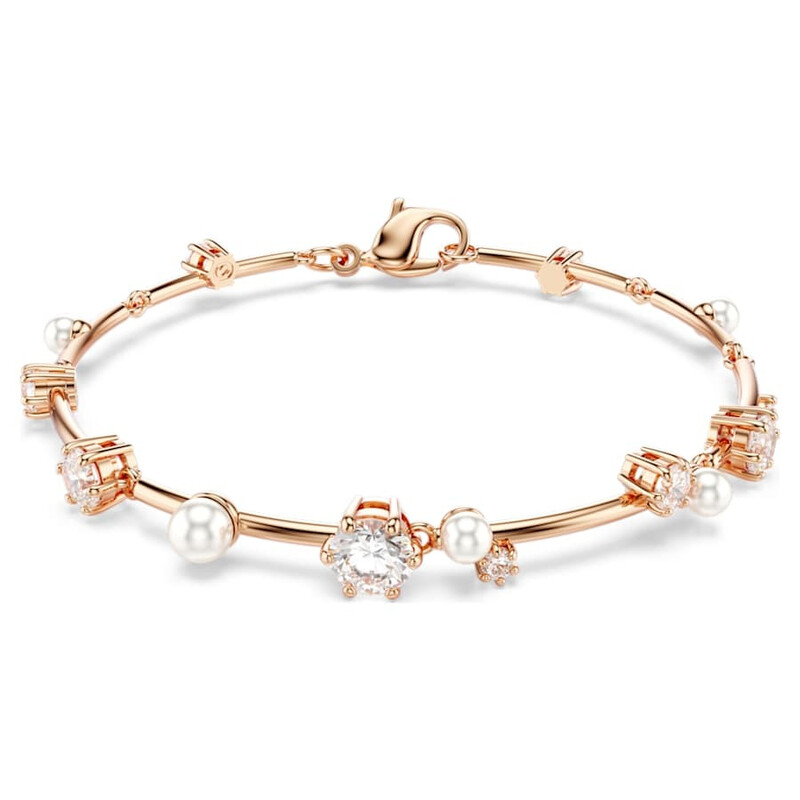 Swarovski Constella Crystal Pearl Tennis Bracelet, Size Medium