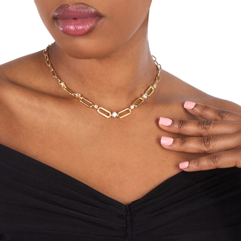 Swarovski Constella Necklace Chain Gold Shiny White 5683354