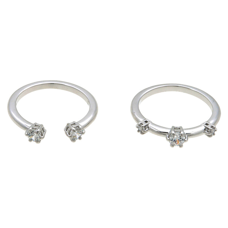 Swarovski Constella Ring Set (2), Size 50 (US 4.75) 5640959 - Jewelry ...
