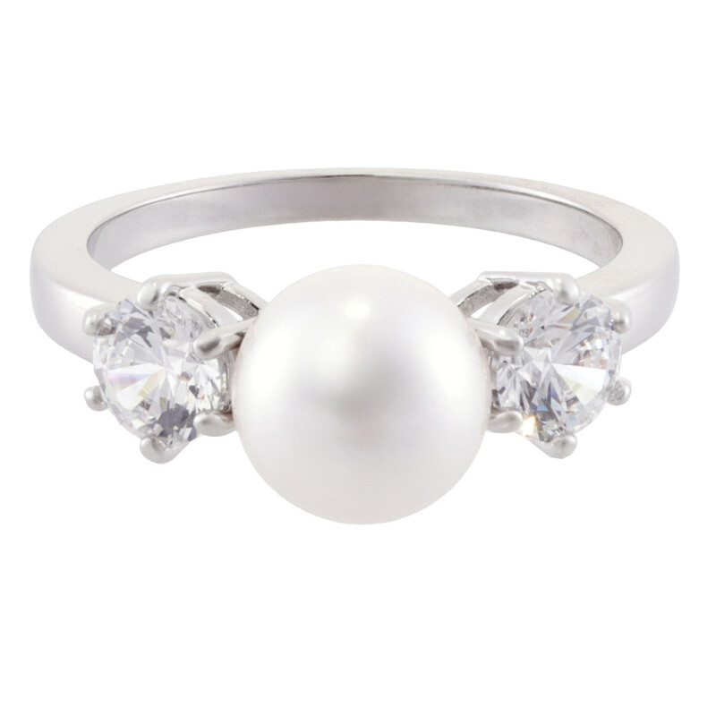 Swarovski Crystal Pearl Matrix Cocktail Ring, Size 60 (US 8.75