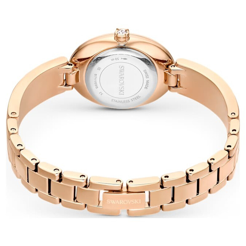 Swarovski Crystal Rock Oval Quartz Grey Dial Ladies Watch 5711695