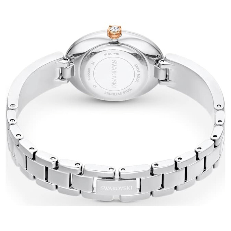 Swarovski Crystal Rock Oval Quartz White Dial Ladies Watch 5656878