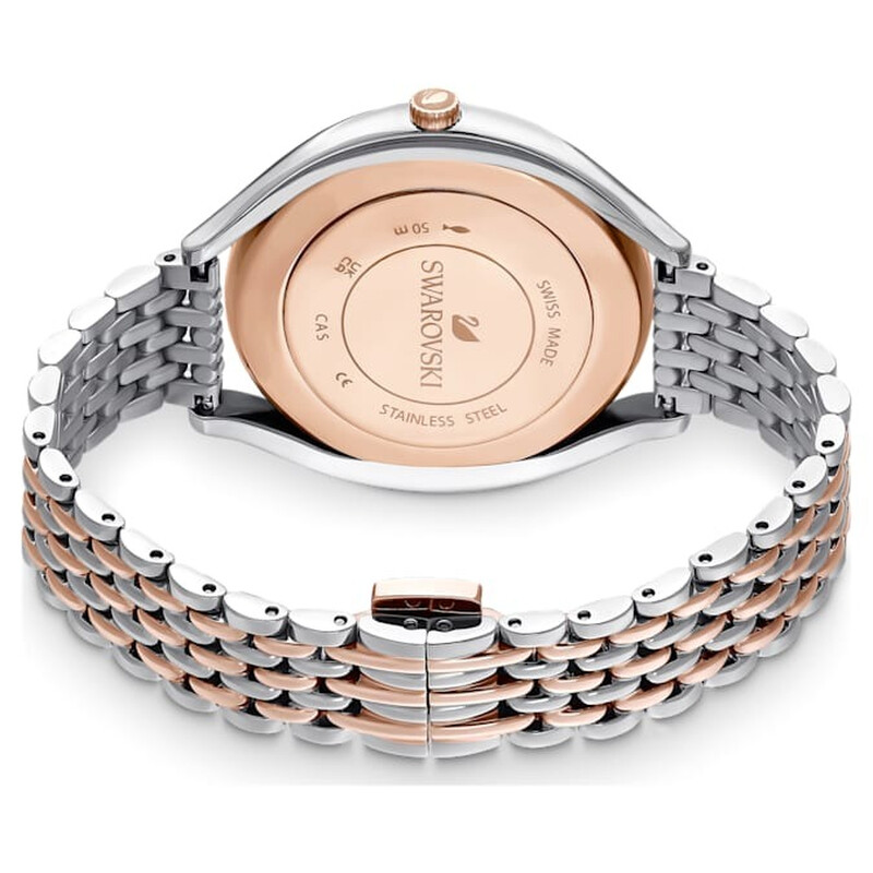 Swarovski Crystalline Aura Quartz White Dial Two-Tone Ladies Watch