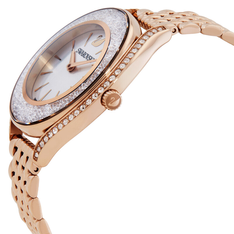 Swarovski Crystalline Aura Quartz White Silver Dial Ladies Watch ...