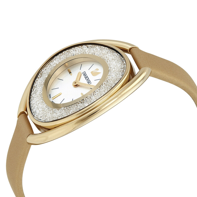 Swarovski Crystalline White Dial Gold Fabric Ladies Watch 5158972 ...