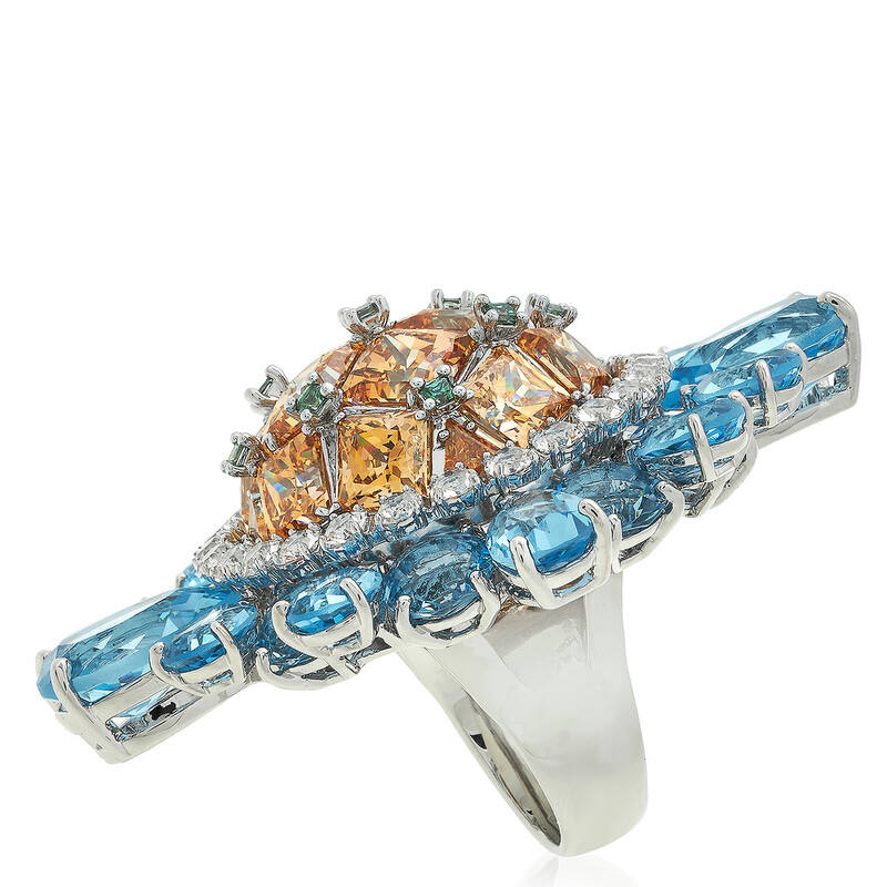 Swarovski Curiosa Multicolored Cocktail Ring, Size 52 (US 5.75
