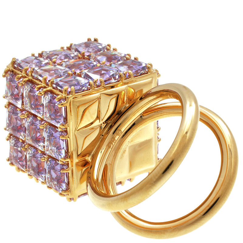 Virgo x Garni スカルリング　23号　パープル Swarovski Curiosa Purple Cocktail Ring, Size 55 (US 6.75) 5629238