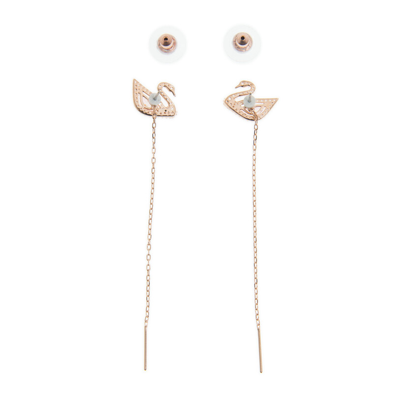 Swarovski Dazzling Swan Earring Rose Gold Plated Pink Gold 5469990