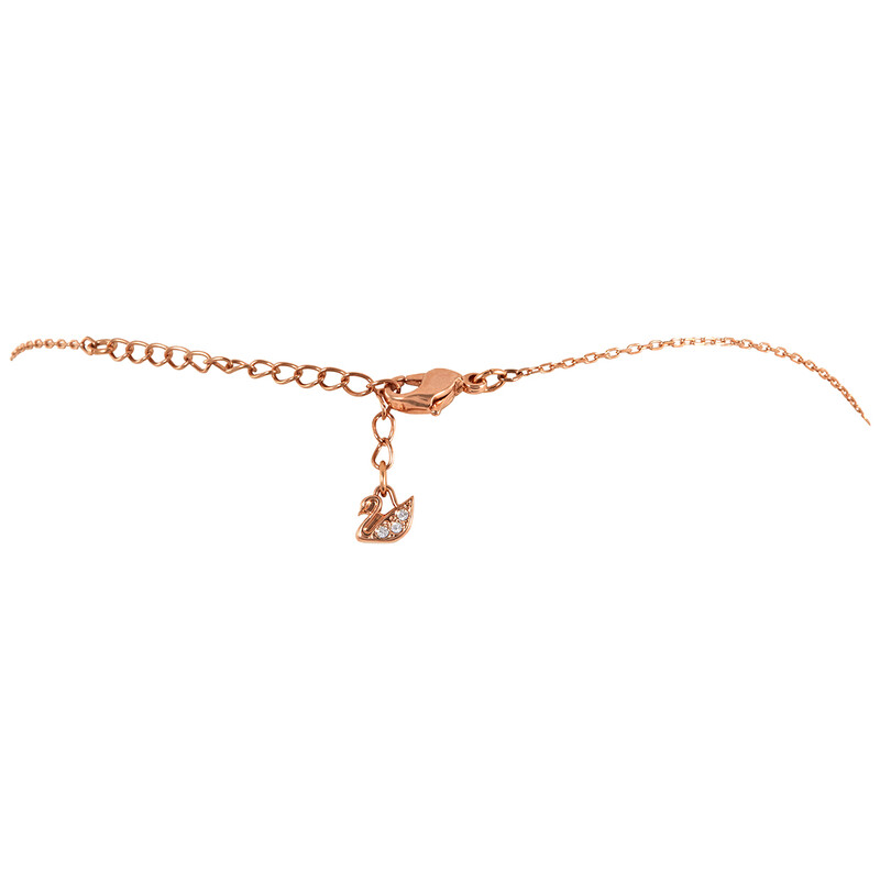 Swarovski Dazzling Swan Necklace, Multi-colored, Rose-gold Tone