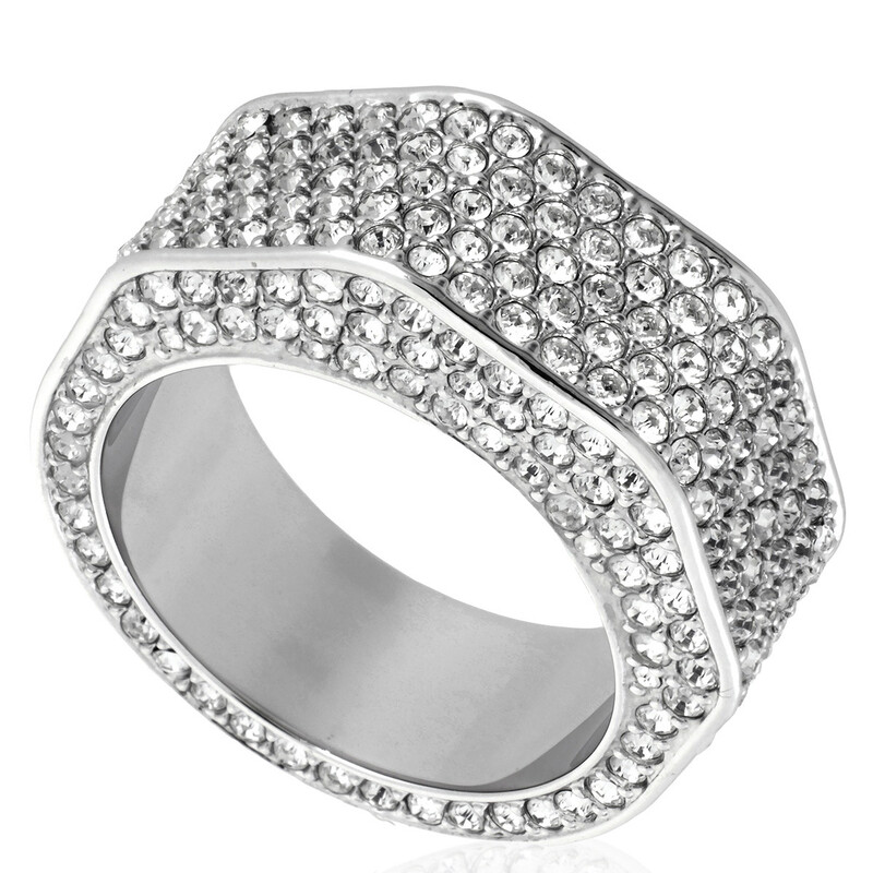 Swarovski Dextera Pave Octagon Shape Cocktail Ring, Size 62 (US 9.5 ...