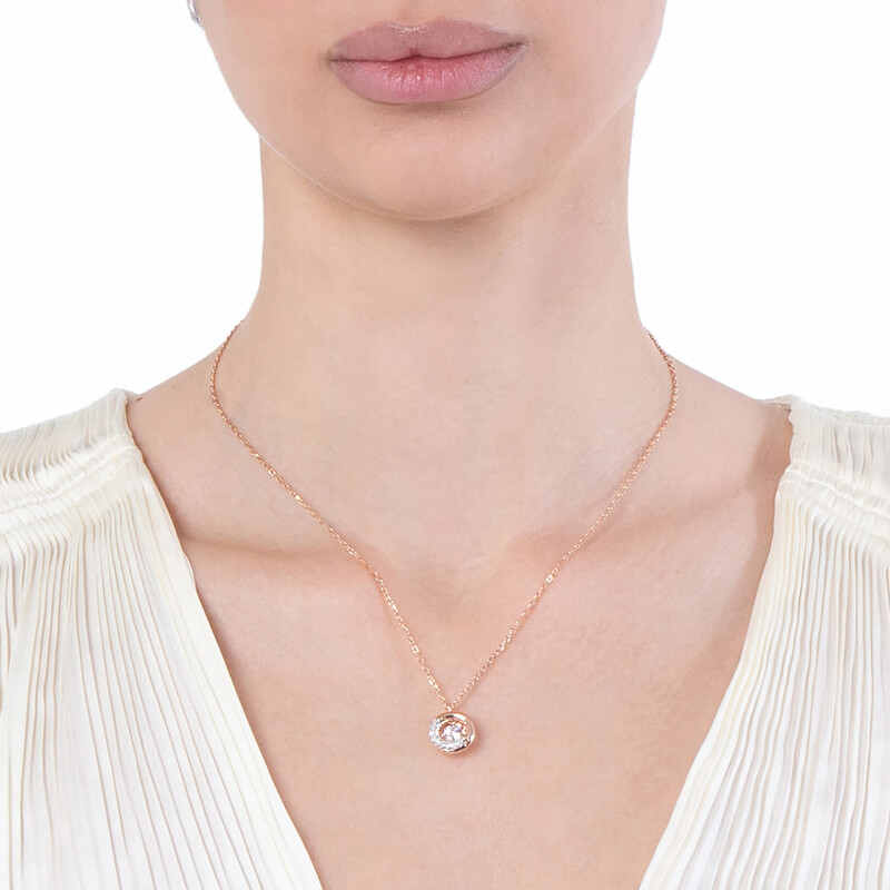 d'icilà Eveil de Rose ペンダント Swarovski Dextera Pendant Rose Gold Shiny Crystal 5692257
