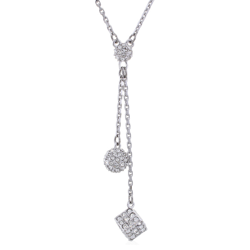 Swarovski Dextera Pendant Sphere & Cube Rhodium Shiny Crystal