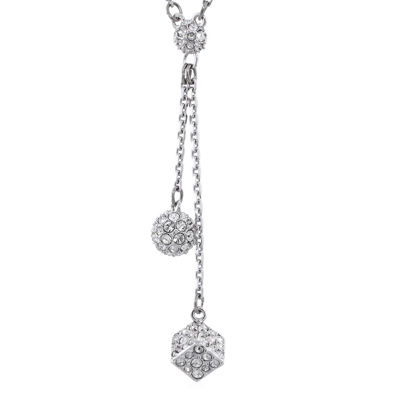 Swarovski Dextera Pendant Sphere & Cube Rhodium Shiny Crystal