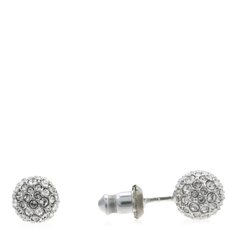 Swarovski Dextera Pierced Earrings Sphere Rhodium Shiny Crystal
