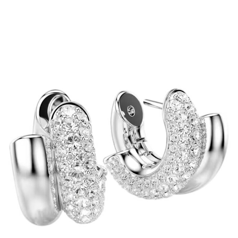 ピアス　No.5028 Swarovski Dextera Rhodium Plated Hoop Earrings 5738197