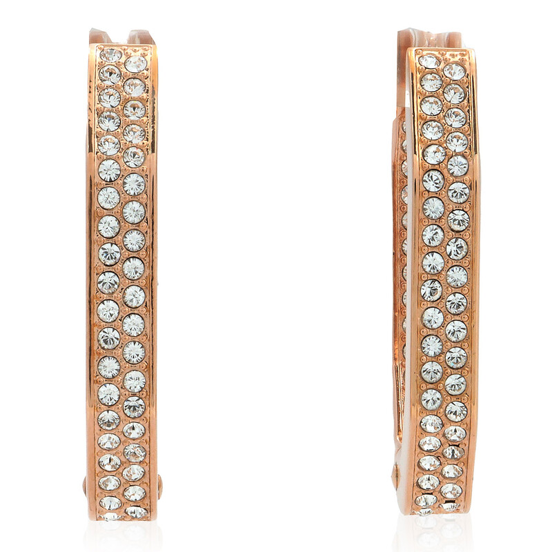 Swarovski Dextera Rose Gold-Tone Octagon Shape Hoop Earrings 5634991 ...