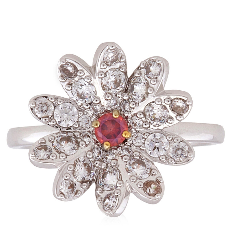 Swarovski Eternal Flower Mixed Metal Ring, Size 52 (US 5.75