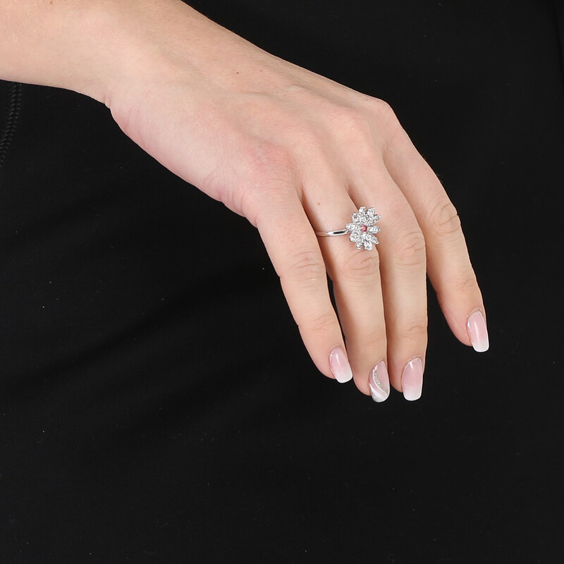 Swarovski Eternal Flower Mixed Metal Ring, Size 52 (US 5.75